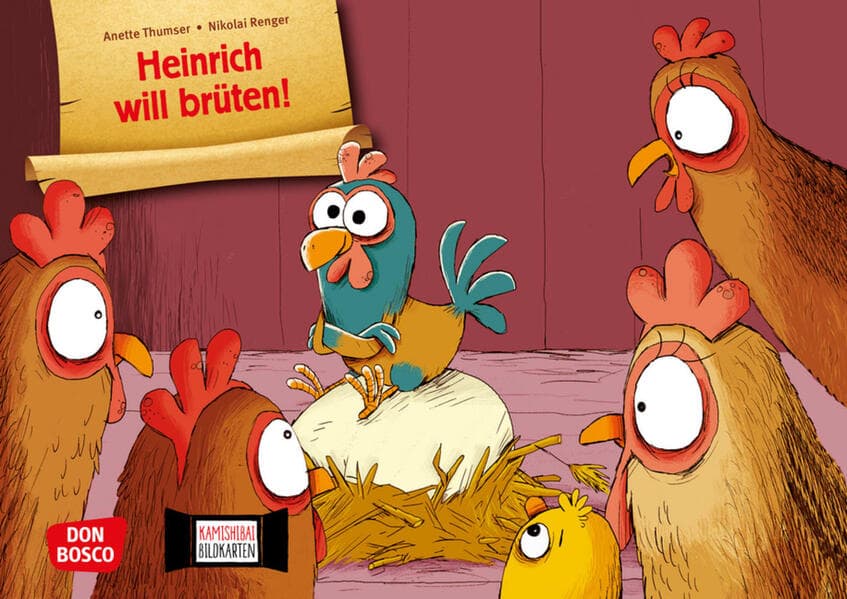 Heinrich will brüten! Kamishibai Bildkartenset