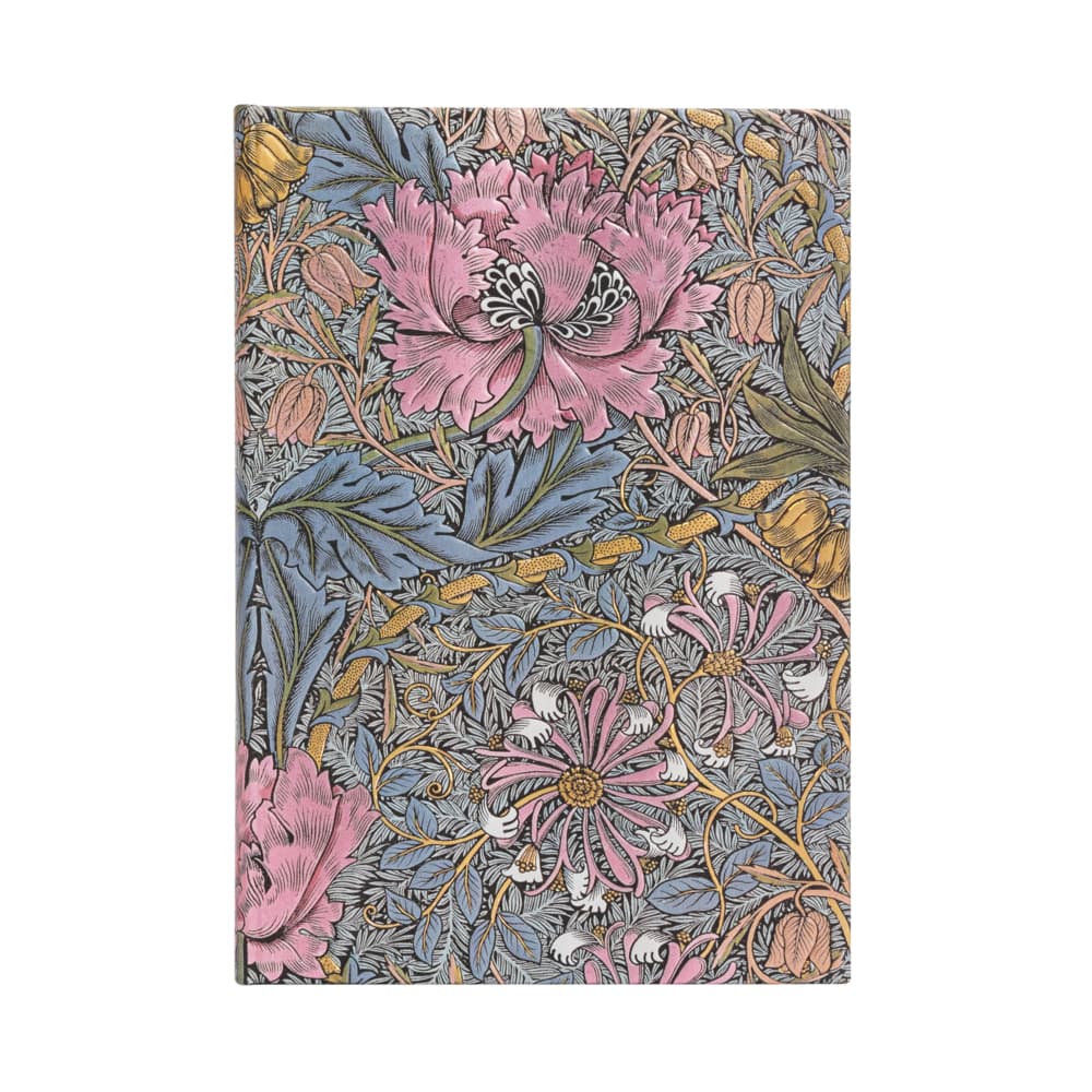 Morris Pink Honeysuckle MIDI Lined Hardcover Journal, 144pg, 120gsm by Paperblanks (William Morris)