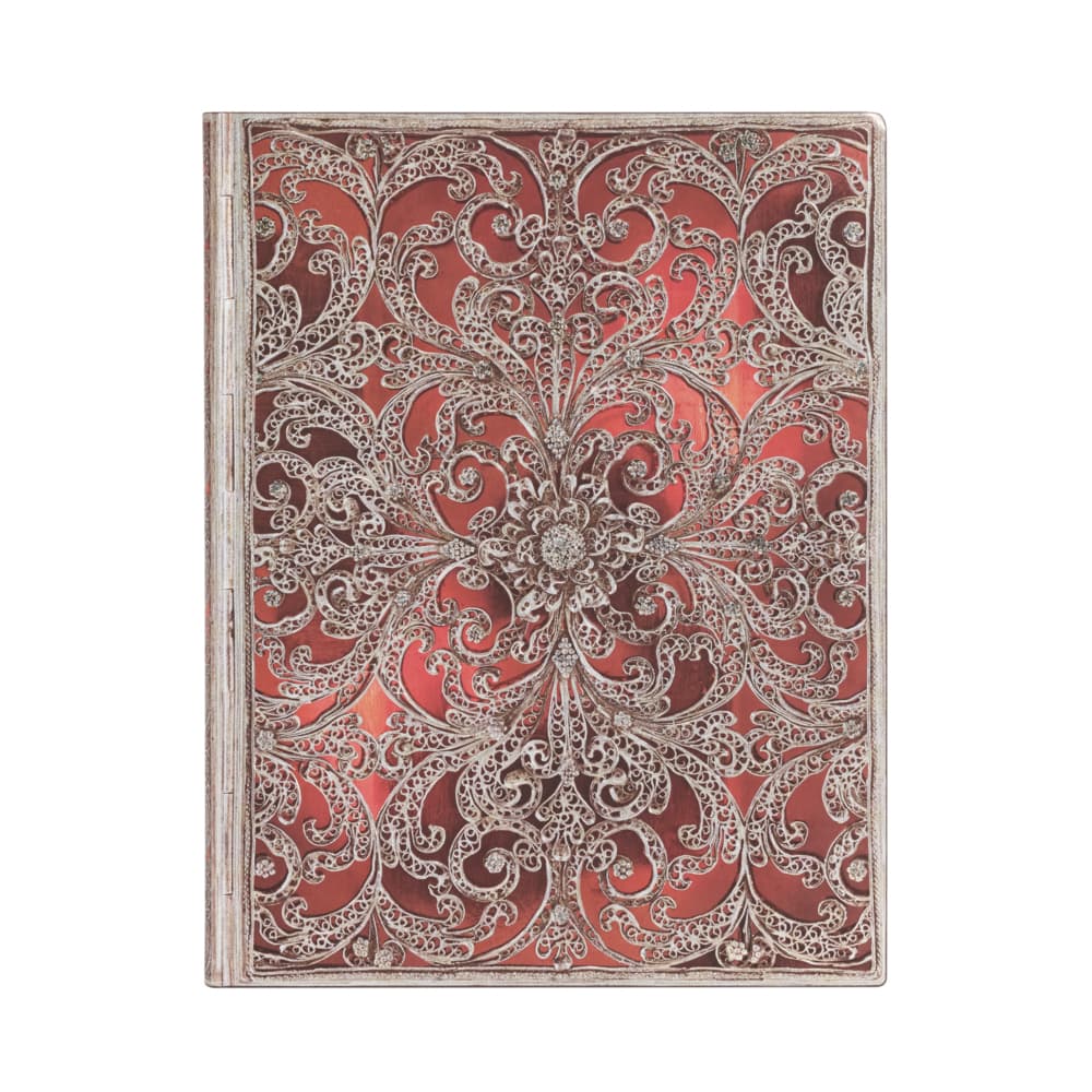 Garnet Ultra Lined Softcover Journal, 176pg, 100gsm by Paperblanks (Silver Filigree Collection)