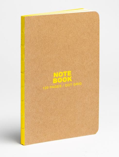 Teneues - Small Bullet Journal: Kraft and Neon Yellow, Notebook Paperback - 120 Dot-Grid Pages with Lay Flat Binding