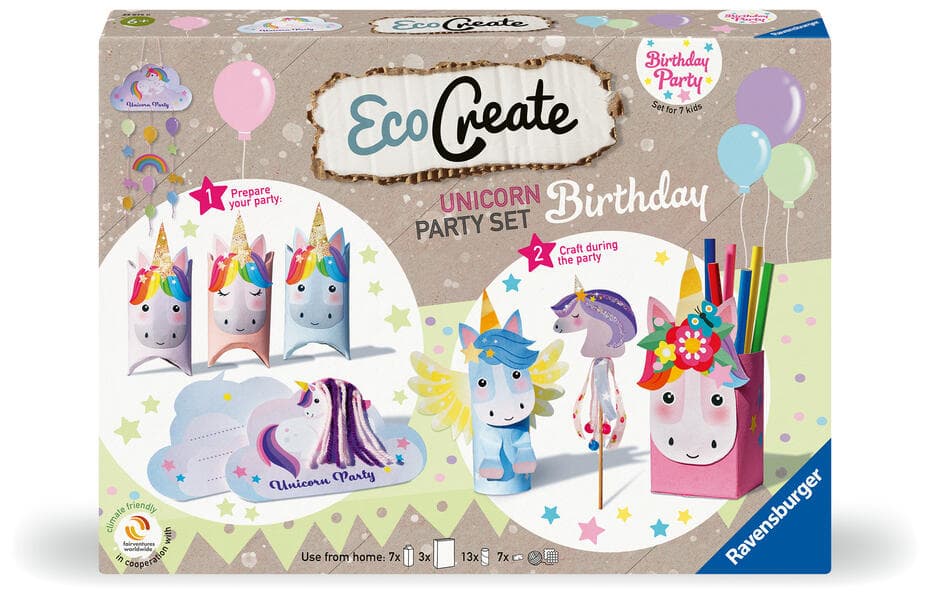 Ravensburger - EcoCreate - Unicorn Party Set Birthday