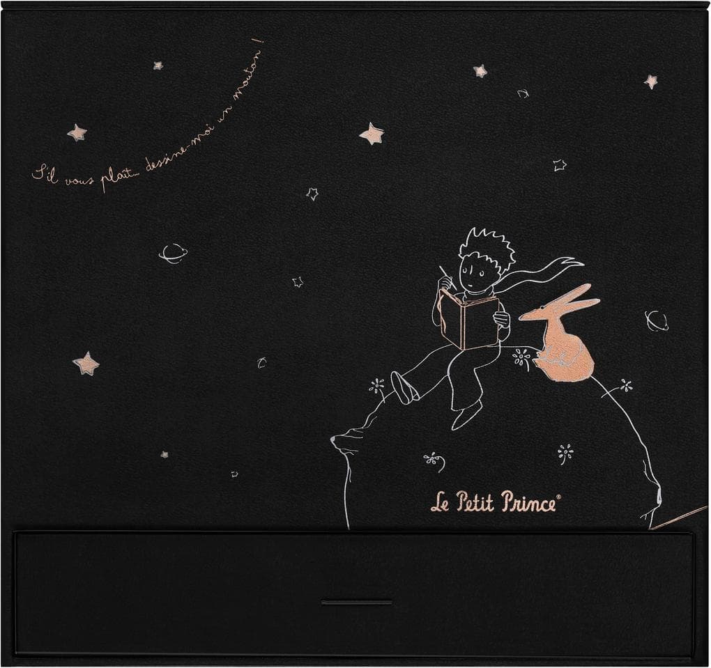 Moleskine der kleine Prinz Sammlerbox liniertes Notizbuch large/A5 schwarz undatierter 12-Monats-Notizkalender large/A5 Fester Hard Cover Einband grau Le Peti