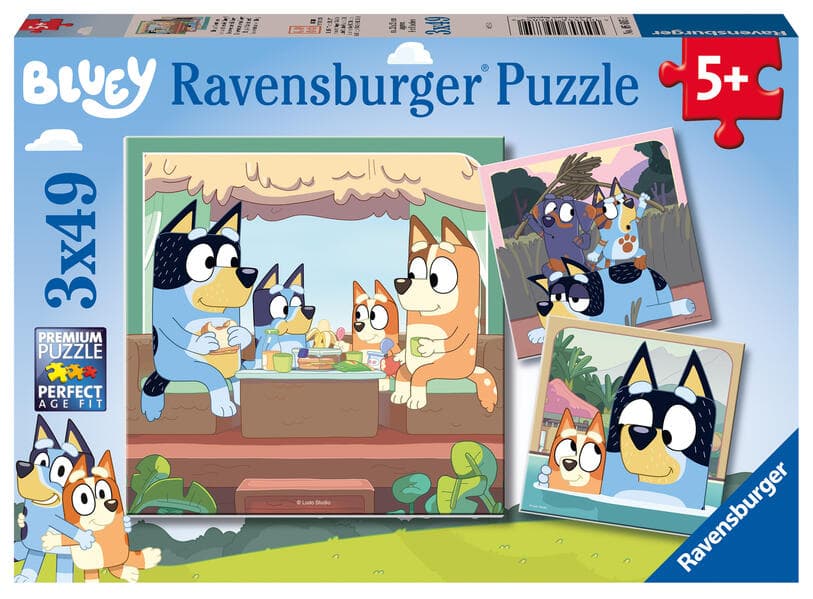 Kinderpuzzle 3x49 Teile - Blueys Abenteuer