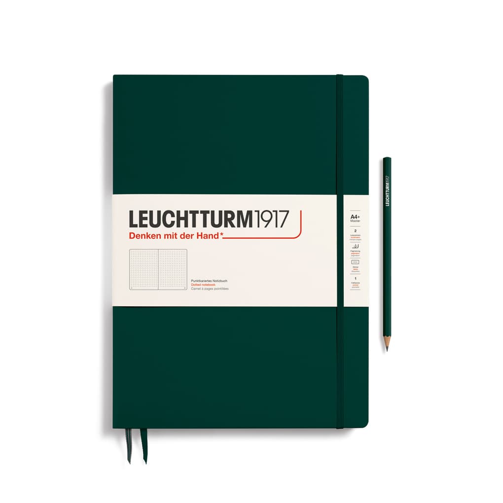 Notizbuch Master Slim (A4+), Hardcover, 123 nummerierte Seiten, Forest Green, Dotted