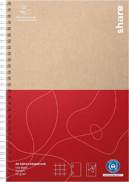 share Collegeblock A5 kariert 100 Blatt