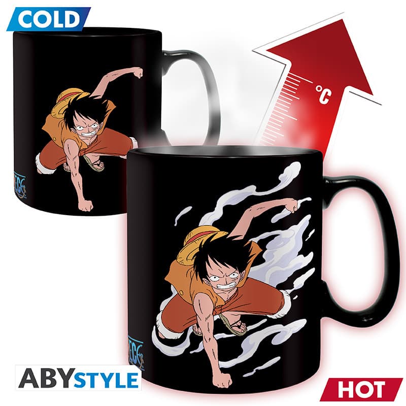 ONE PIECE - Mug Heat Change - 460 ml - Luffy & Ace - cardboard box