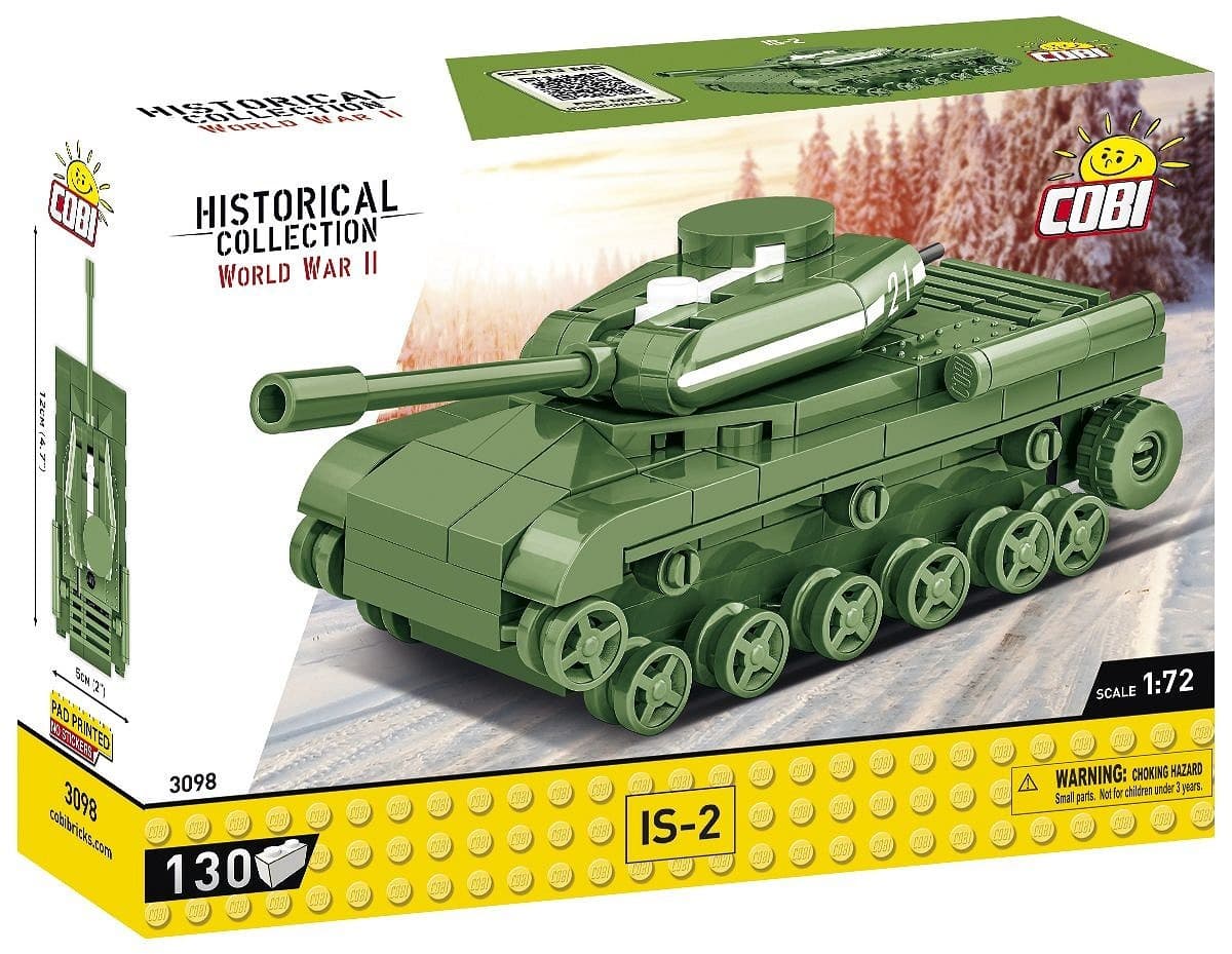 COBI Historical Collection 3098 - IS-2-Panzer, WWII, Maßstab 1:72, Bausatz, 130 Klemmbausteine