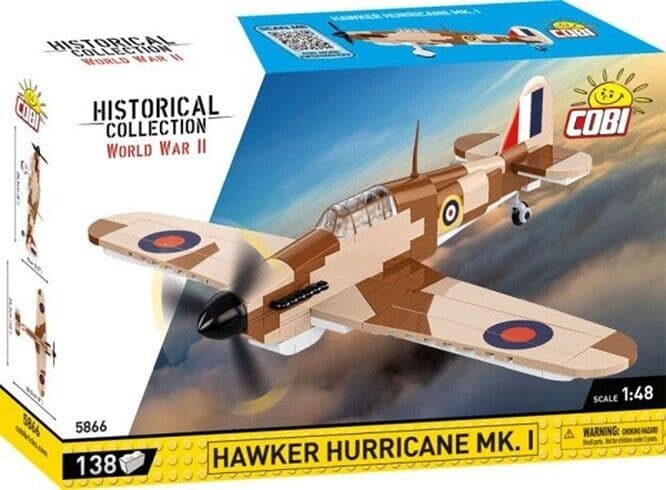 COBI Historical Collection 5866 - Hawker Hurricane MK.I, WWII, Maßstab 1:48, Bausatz, 138 Klemmbausteine