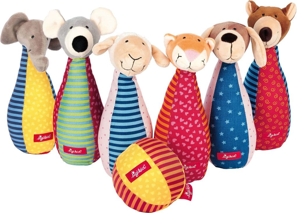sigikid 49520 - Baby Bowling Kinderbunt, Kegelspiel, 6er Set
