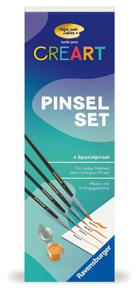 CreArt, Malen nach Zahlen Zubehör - Pinselset in Blechdose