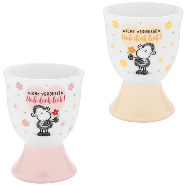 Eierbecher-Set Motiv 'Nicht vergessen: Hab Dich lieb!'