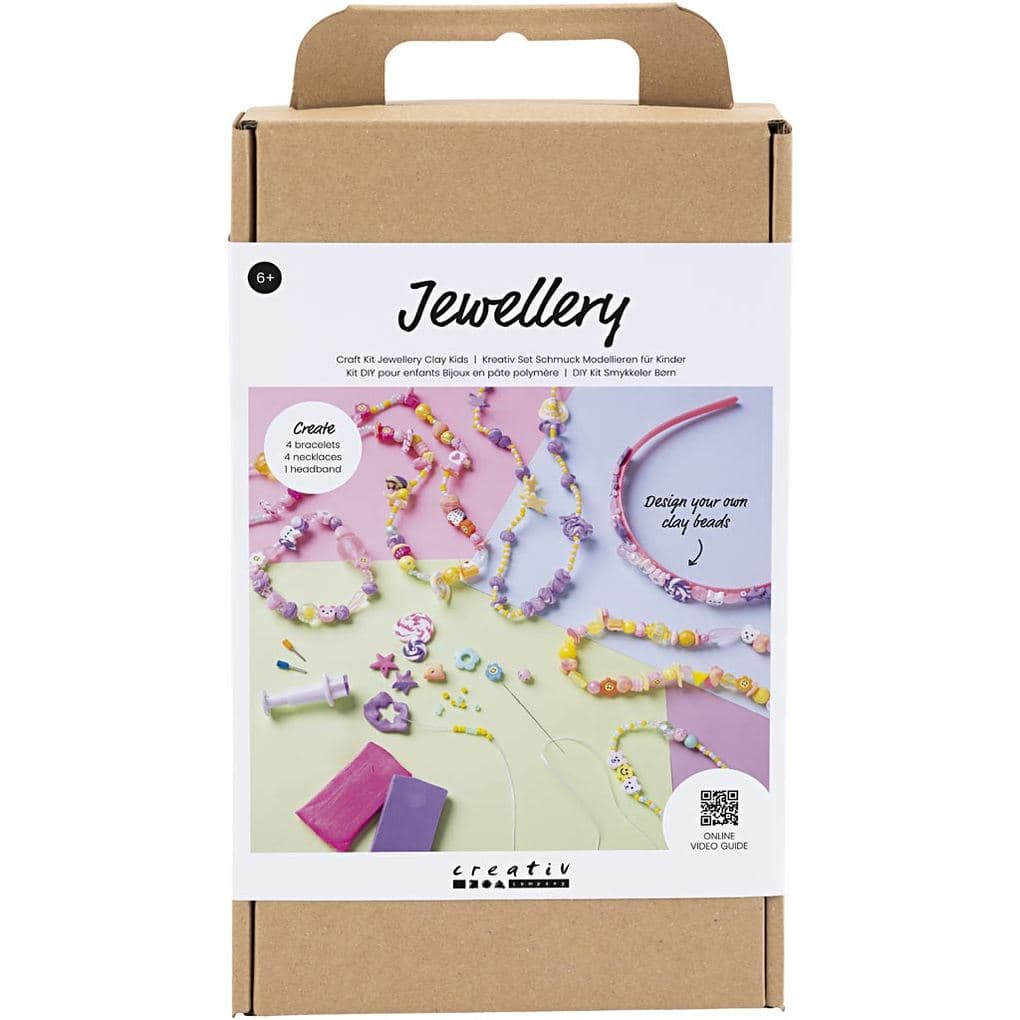 Creativ Company DIY Sets Modellieren Kreativ Set Knete Jewellery Kinder, Sortierte Farben, Kreativ Box