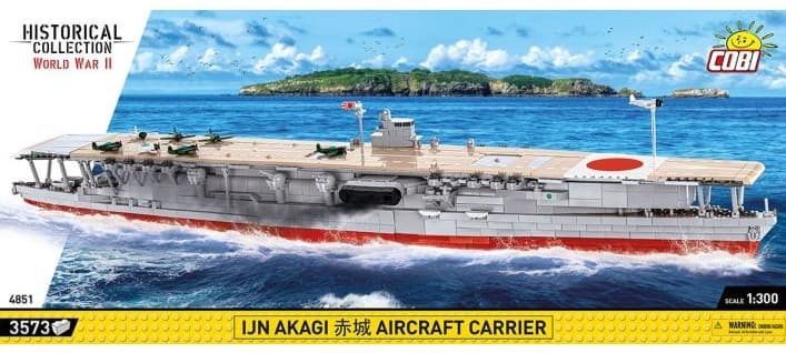 COBI Historical Collection 4851 - IJN AKAGI Aircraft Carrier, WWII Flugzeugträger, Bausatz 1:300, 3573 Klemmbausteine