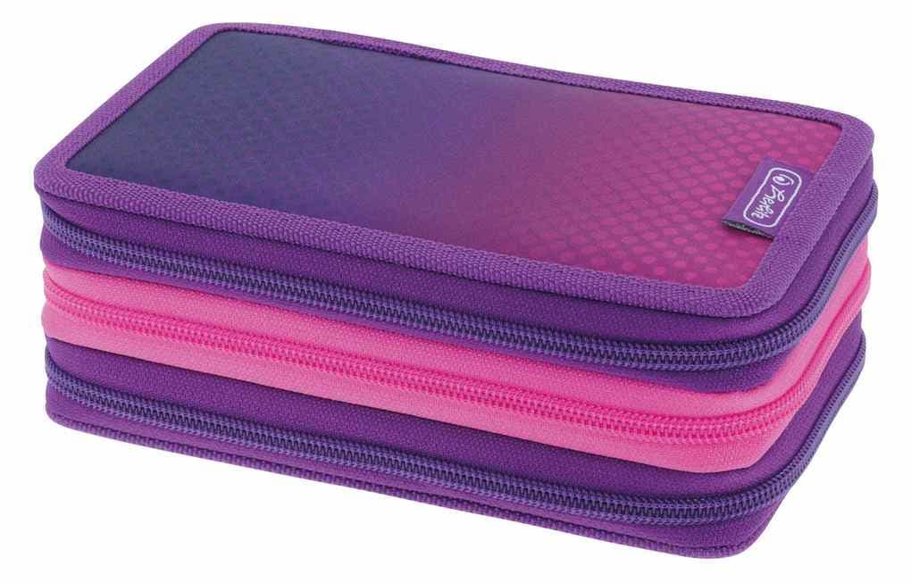 Herlitz Schüleretui TriCase 31-teilig befüllt, Dip Dye Pink/Purple