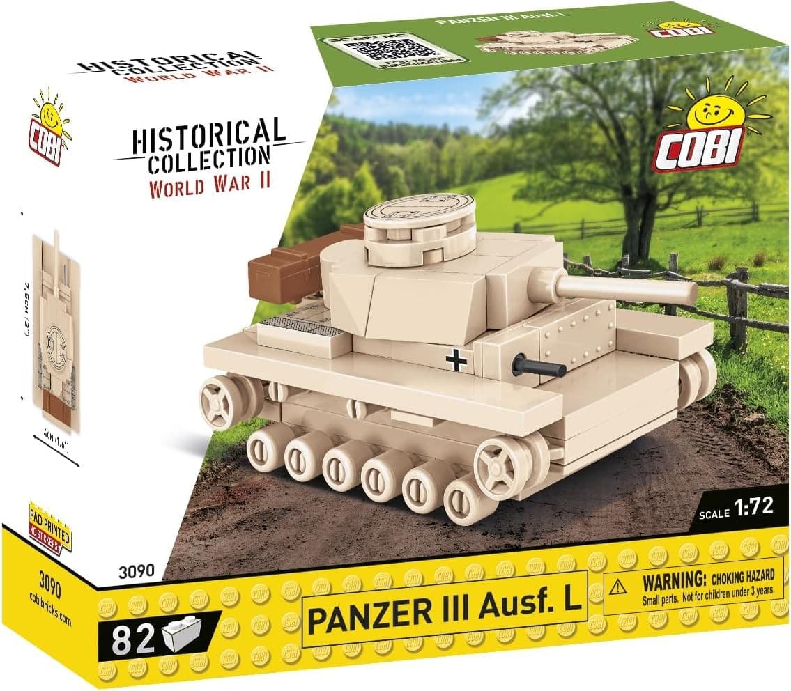 COBI Historical Collection 3090 - Panzer III Ausf.L, WWII, 1:72 Bausatz, 82 Klemmbausteine