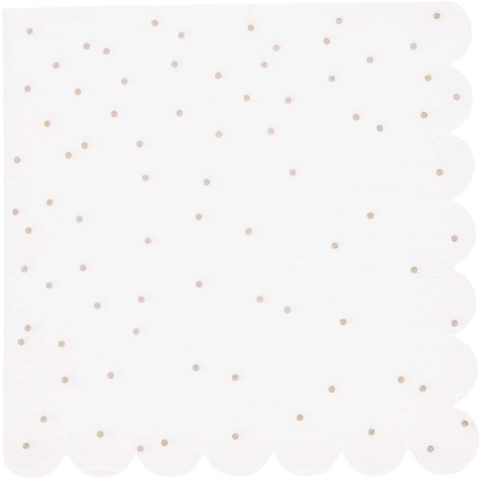 Servietten Punkte, Weiß/Gold, FSC MIX