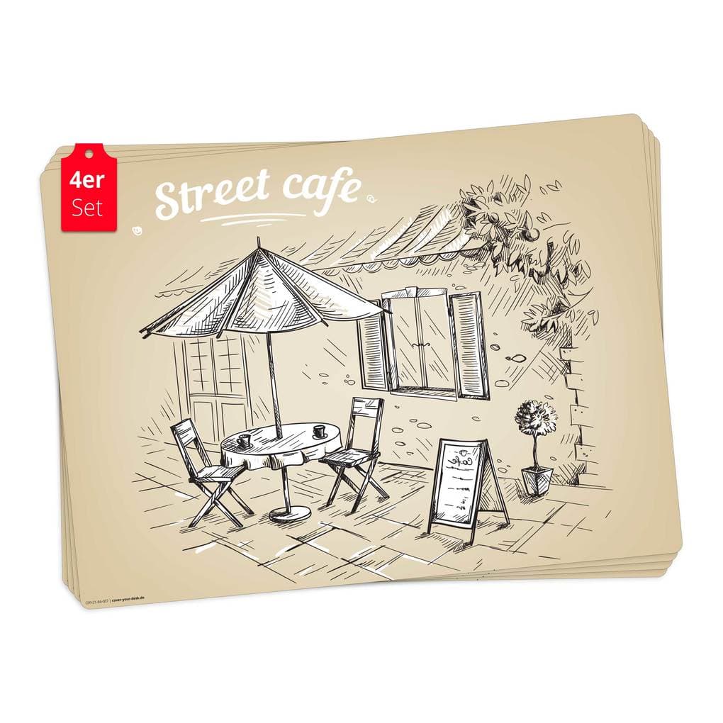 Tischsetmacher Tischsets Street Cafe Grafik, aus hochwertigem Vinyl (4 Stück), 44 x 32 cm