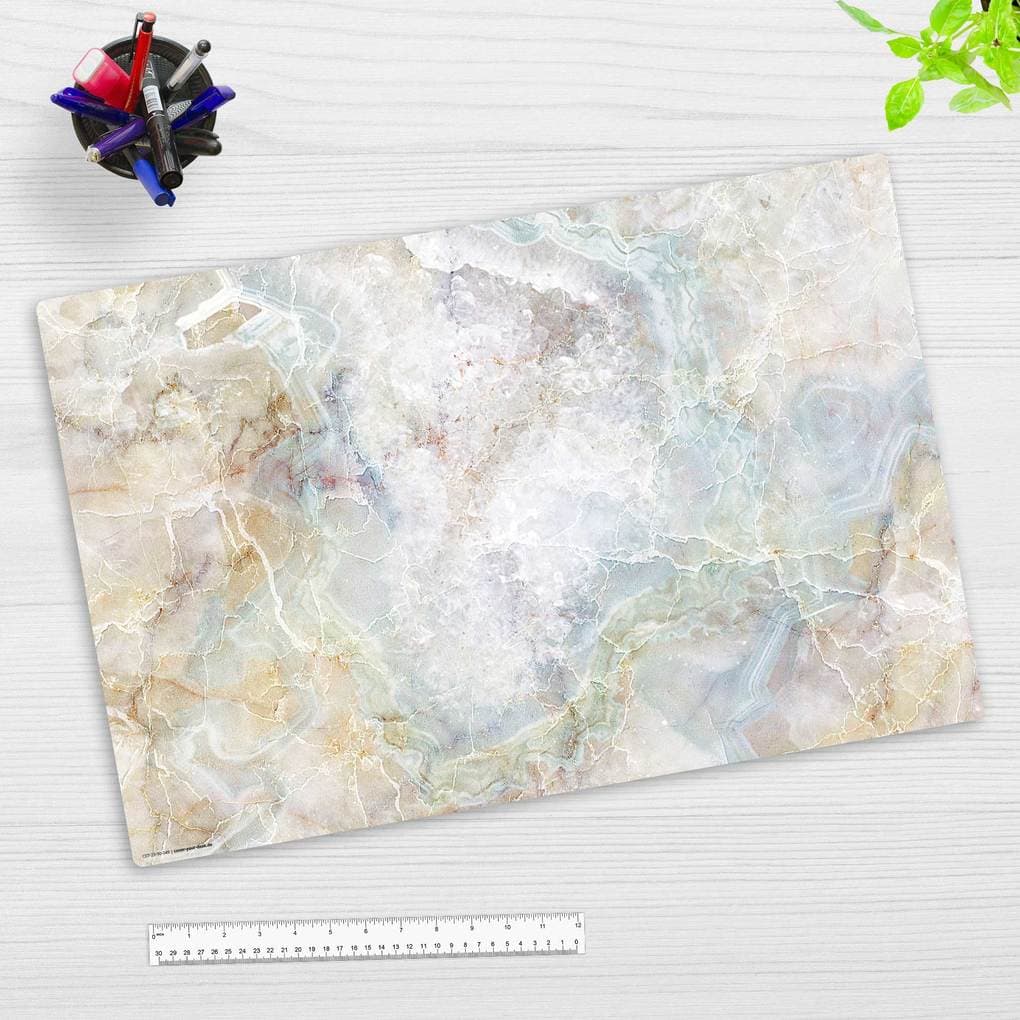 Cover-your-desk Schreibtischunterlage für Kinder Marmorplatte in bunten Farben, aus hochwertigem Vinyl , 60 x 40 cm