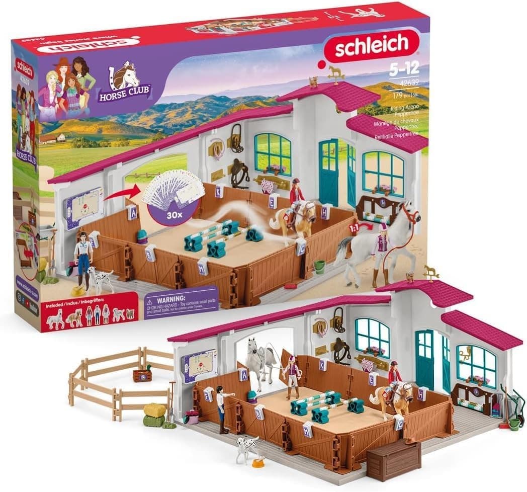 Schleich 42639 - Horse Club, Reithalle Peppertree, Pferdesport-Spielset