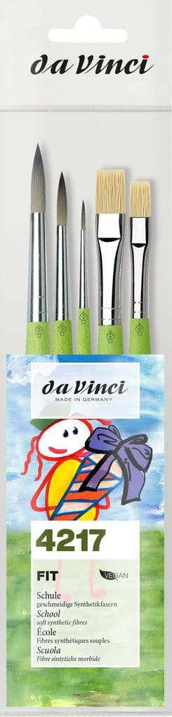 da Vinci Pinselset FIT SYNTHETICS & SYNTHETICS BRISTLE 4217, grün, 5er Set