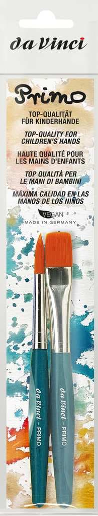 da Vinci Pinselset PRIMO Mal-Lernpinsel blau, rund und flach, 2er Set
