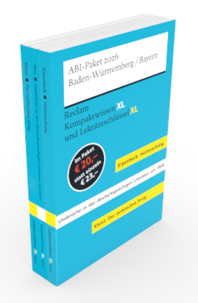 ABI-Paket 2026 Baden-Württemberg/Bayern - Reclam Kompaktwissen XL und Lektüreschlüssel XL