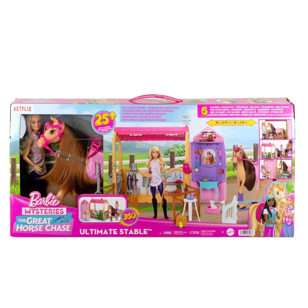 Barbie Mysteries: Das geheimnisvolle Pferdeabenteuer - Pferdestall-Spielset mit Puppe