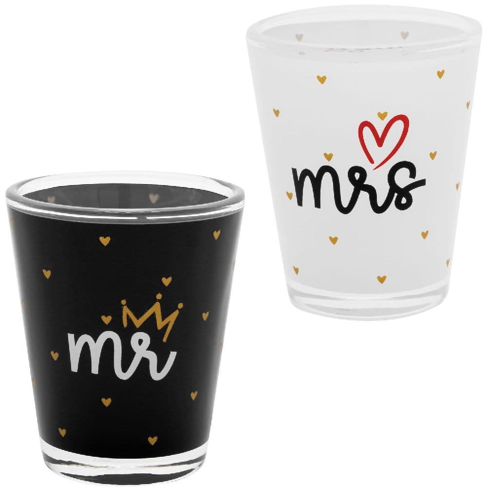 Schnapsglas-Set Motiv "Hochzeit Mr. & Mrs."