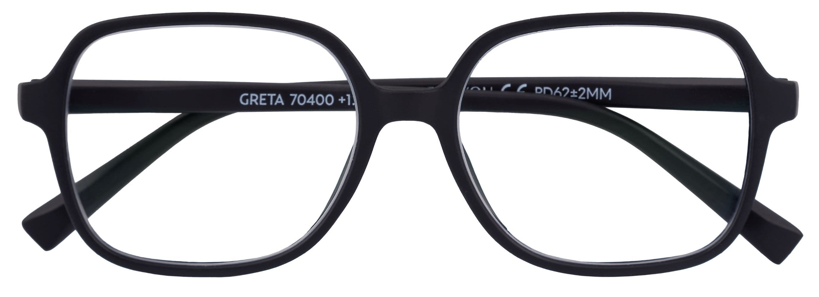 Lesebrille GRETA, schwarz, +2.50 dpt mit Etui