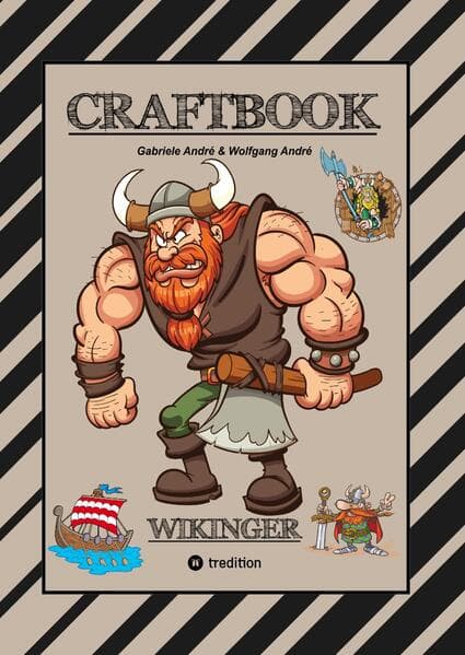 CRAFTBOOK - 150 SEITEN TOLLE WIKINGER MOTIVE - LANGSCHIFF - KNIFFLIGE RAUBZUG RÄTSEL & AUFGABEN - GESCHICHTE - MET