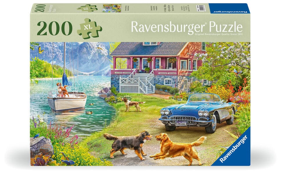 Feel Well & Puzzle - Sommerhaus am See - Erwachsenenpuzzle mit 200 XL-Teilen und extra Bildvorlage