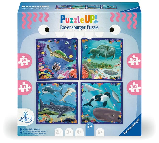 Kinderpuzzle 64, 72, 81, 90 Teile - Puzzle UP! Meerestiere