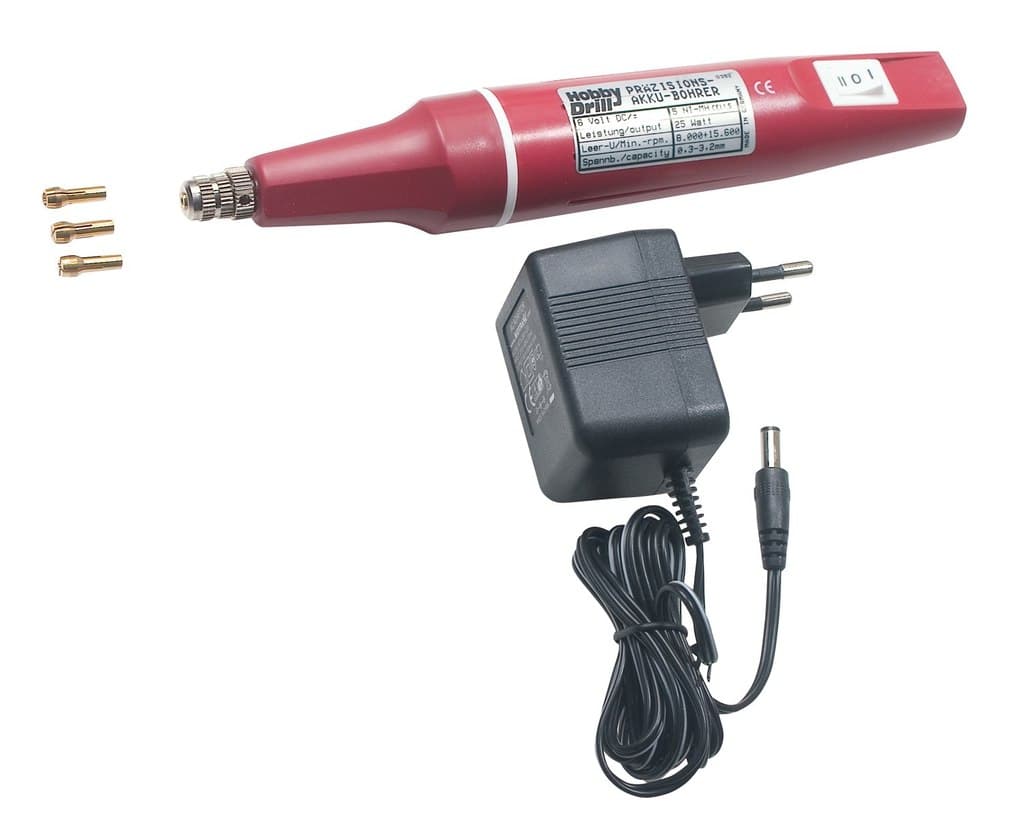 PEBARO 0281 - Akku-Bohrmaschine mit 4 Spannzangen und Netzteil