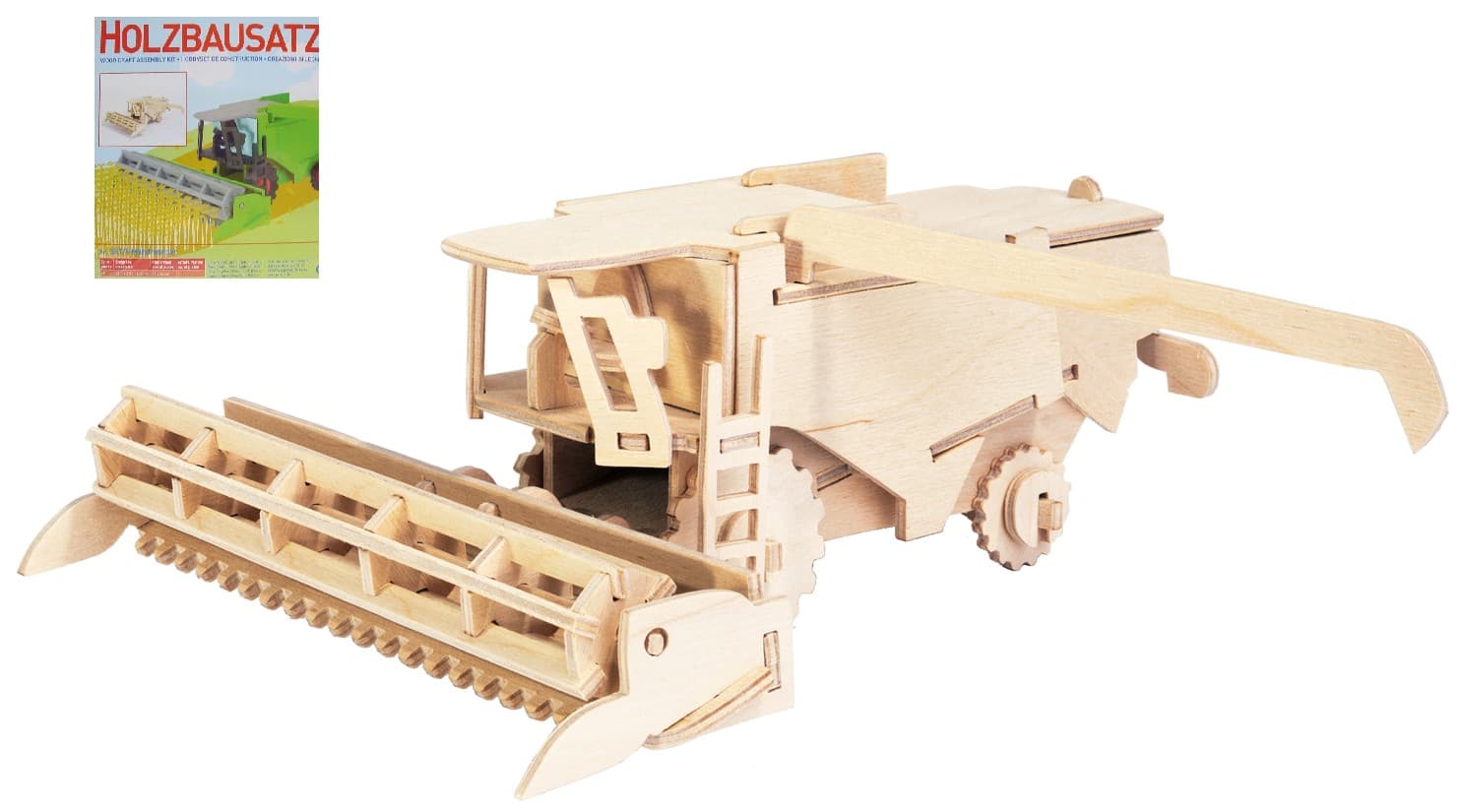 PEBARO 851/5 - Holzbausatz Mähdrescher, 48 Teile, Holzkonstruktion zum Zusammenstecken