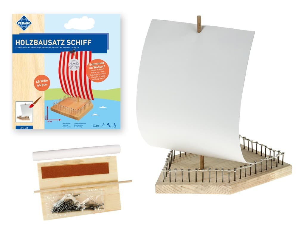 PEBARO 468 - Holzbausatz Schiff, 65 Teile, Bastelset