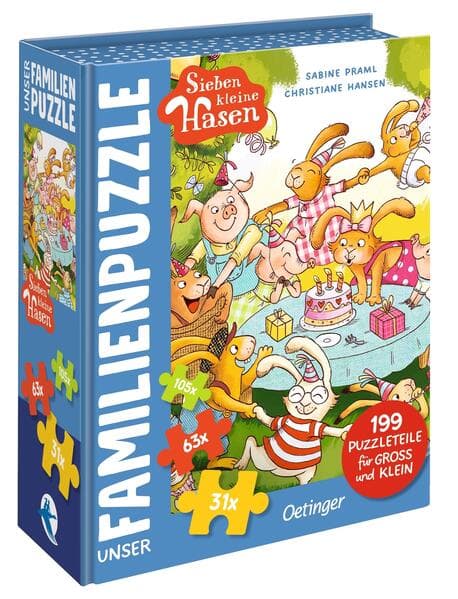Sieben kleine Hasen. Unser Familien-Puzzle 199 Teile