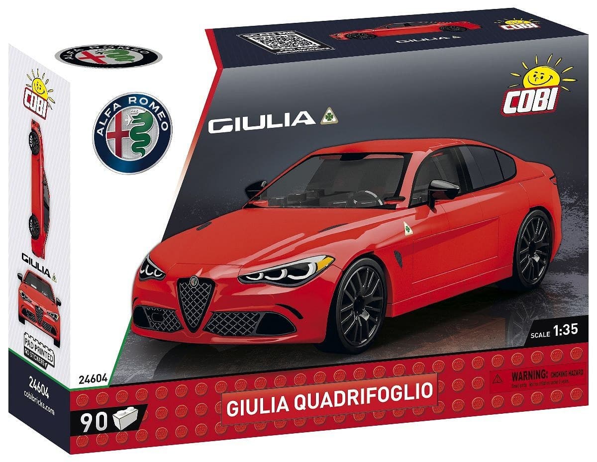 COBI Alfa Romeo 24604 - Giulia Quadrifoglio, Bausatz 90 Klemmbausteine