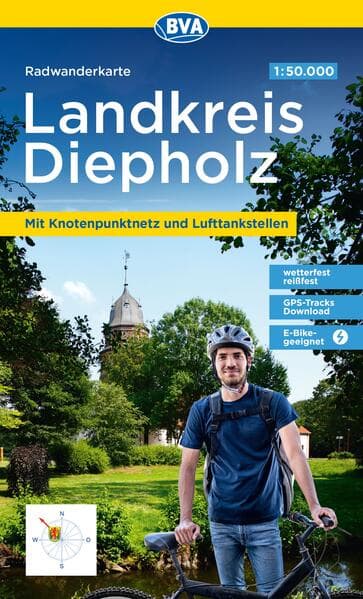 BVA Radwanderkarte Landkreis Diepholz mit Knotenpunkten 1:50.000