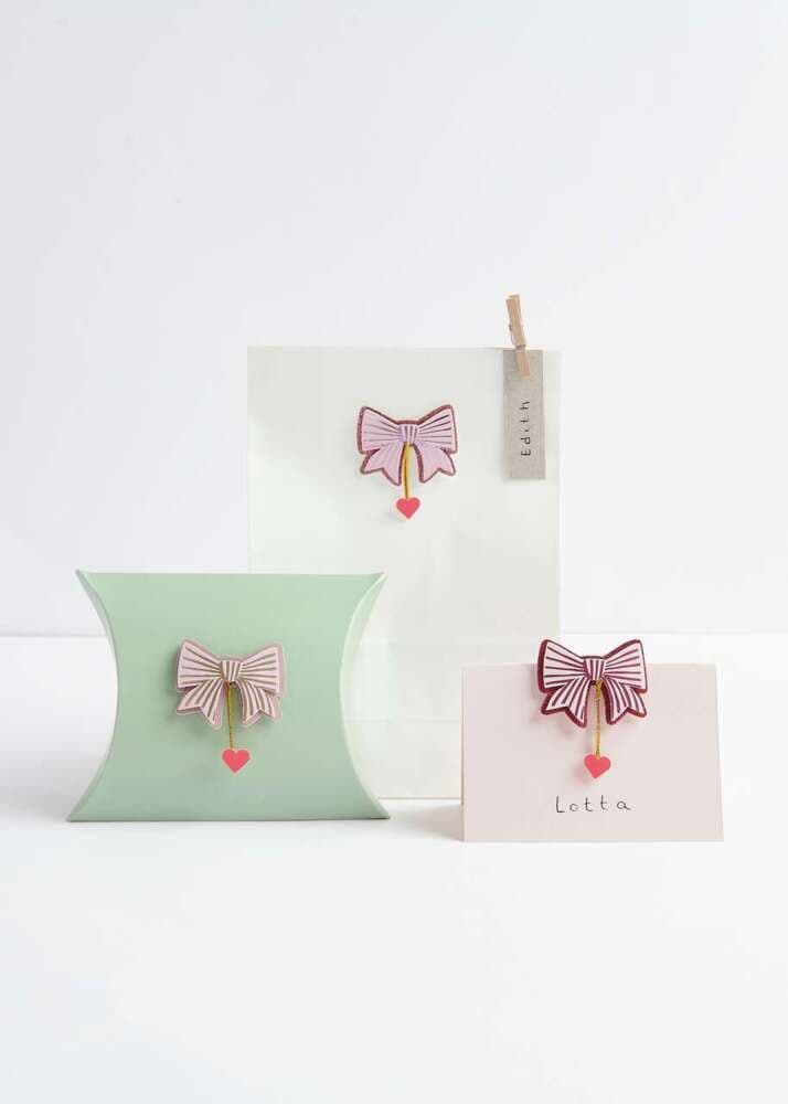 3D Sticker Schleifen / Herzen, Peach FSC MIX