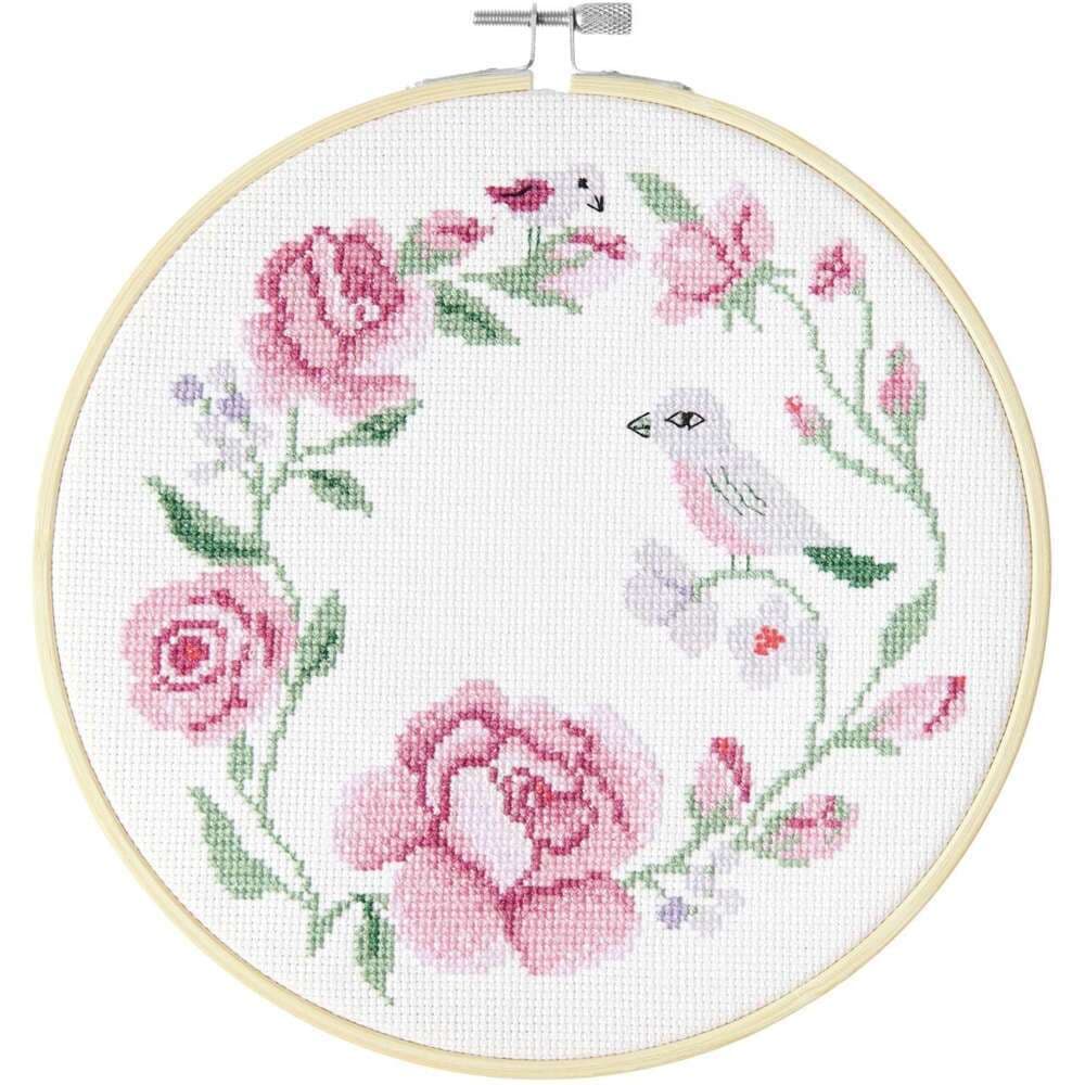 Stickpackung Gezählter Kreuzstich, Kranz aus Rosen