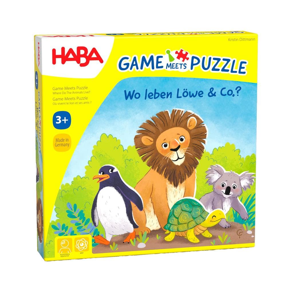 Game m. Puzzle - Wo leben Löwe & Co.?