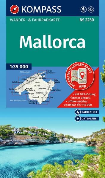 KOMPASS Wanderkarten-Set 2230 Mallorca (4 Karten) 1:35.000