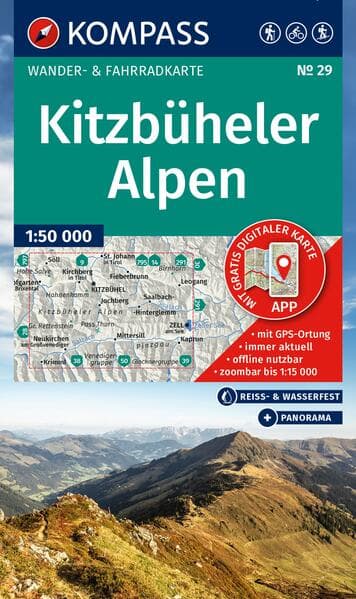 KOMPASS Wanderkarte 29 Kitzbüheler Alpen 1:50.000