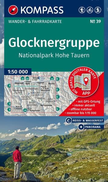 KOMPASS Wanderkarte 39 Glocknergruppe, Nationalpark Hohe Tauern 1:50.000