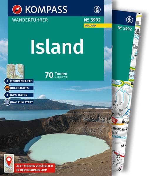 KOMPASS Wanderführer Island, 70 Touren mit Extra-Tourenkarte