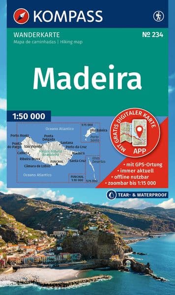 KOMPASS Wanderkarte 234 Madeira 1:50.000