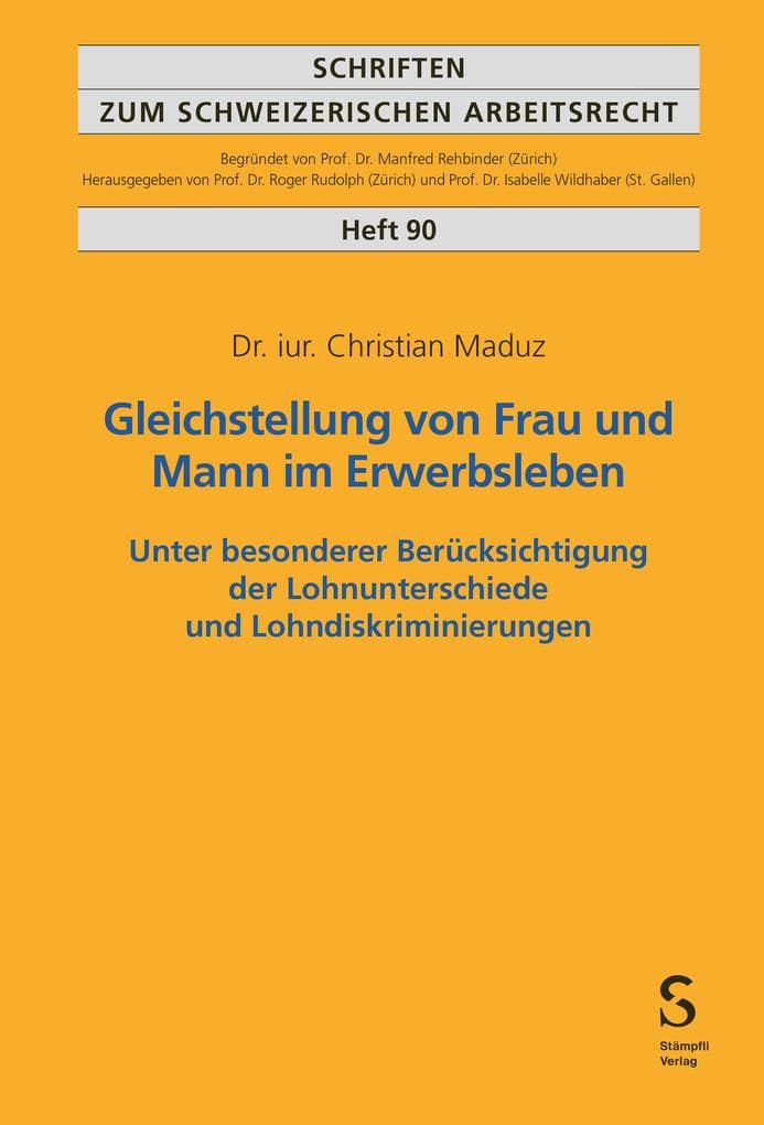Gleichstellung von Frau und Mann im Erwerbsleben