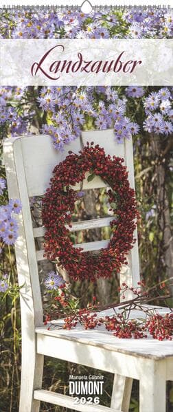 DUMONT - Landzauber 2026 - Wandkalender 30 x 70 cm mit stimmungsvollen Garten- und Landleben-Motiven, dekorativer Kalender für Zuhause