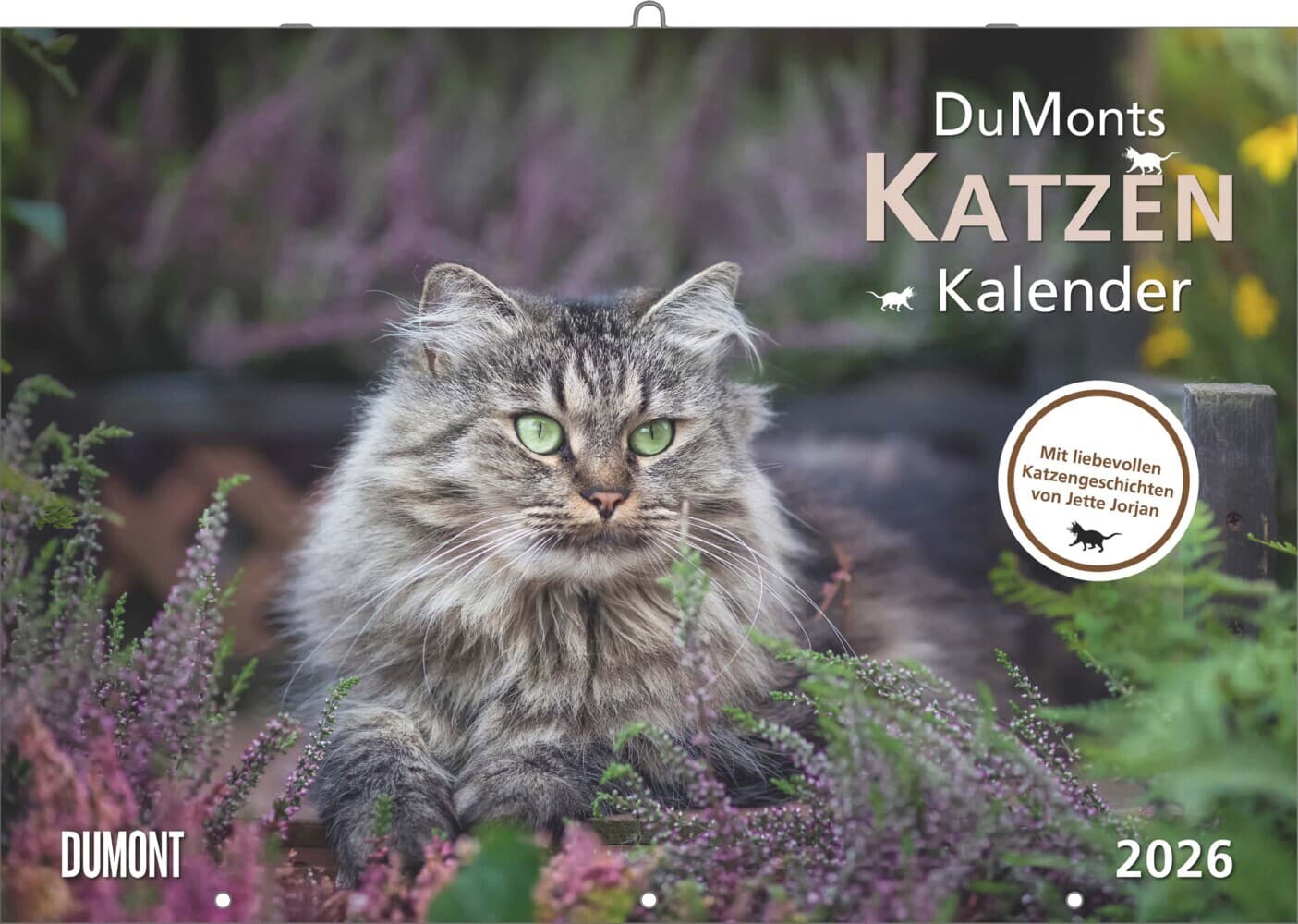 DUMONT - Katzenkalender 2026 - Broschürenkalender 42 x 29 cm mit 12 Katzenportraits, literarischen Geschichten & Schulferienterminen, Wandkalender für Katzenliebhaber