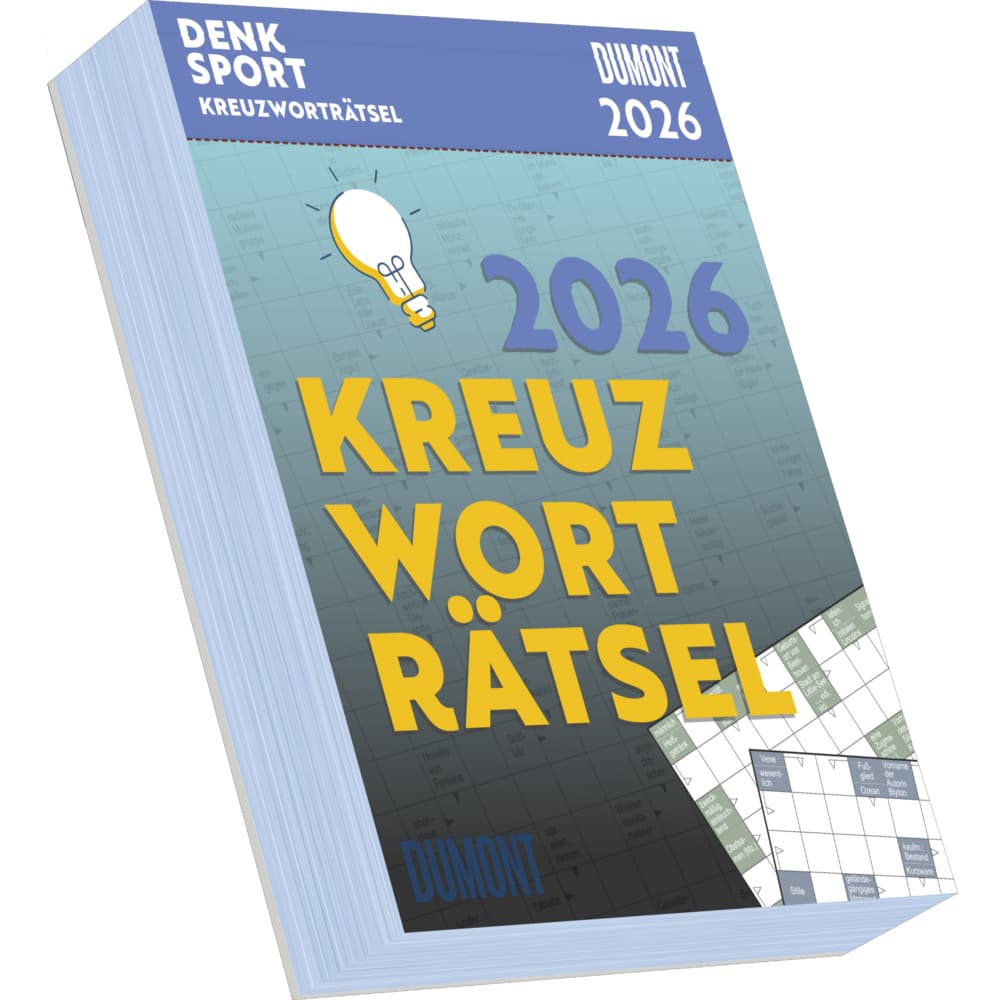 DUMONT - Kreuzworträtsel 2026 - Tagesabreißkalender 12x16 cm - Rätselkalender mit 313 Schwedenrätseln, Ratekalender zum Aufstellen & Aufhängen